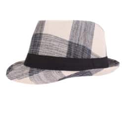 Black Plaid Fedora Hat For Men and Women