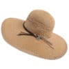 Wide Brim Straw Fedora Hat Khaki